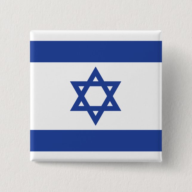Israel's Flag 2 Inch Square Button (Front)