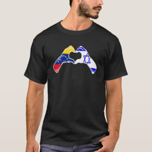 Isreal Venezuela Flag Isreali Venezuelan Heart_1 T-Shirt