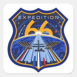 ISS Expedition 66 Patch Logo Square Sticker