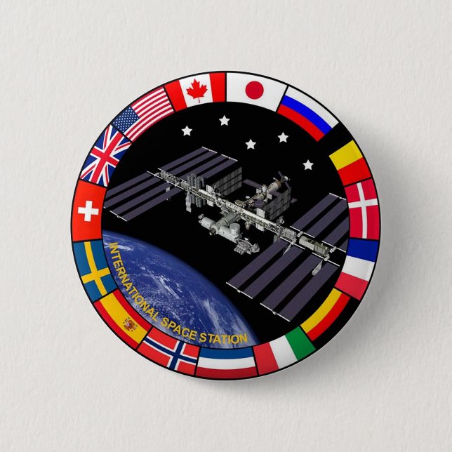 ISS Members Composite Logo 2 Inch Round Button (Front)