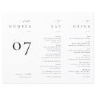 ISSA Elegant Trifold Table Numbers with Menu