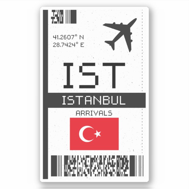 IST Istanbul Boarding Pass - Turkey Travel (Front)