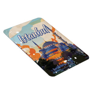 Istanbul Aya Sophia Mosque vintage travel poster Magnet
