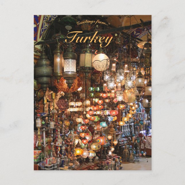 Istanbul Bazaar in Turkey Postcard (Front)