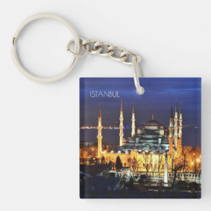 Istanbul Blue Mosque Night Scenery Premium Travel  Keychain