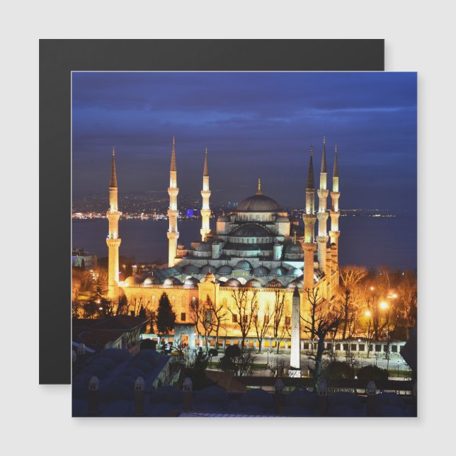 Istanbul Blue Mosque Night View Scenery Turkey (Front/Back)