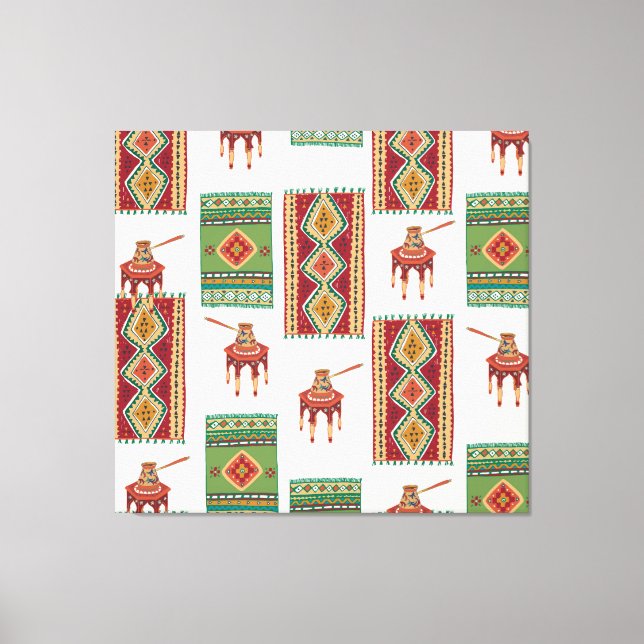 Istanbul Carpets Coffee: Vintage Pattern Canvas Print (Front)