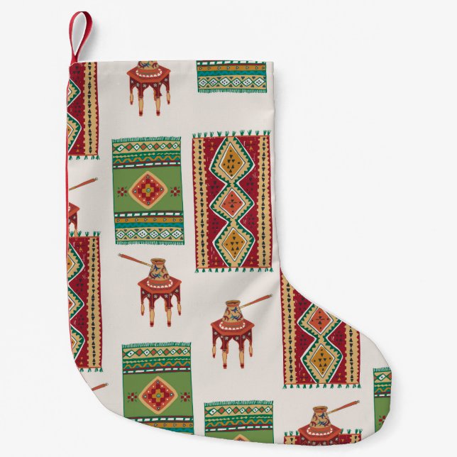 Istanbul Carpets Coffee: Vintage Pattern Small Christmas Stocking (Front)