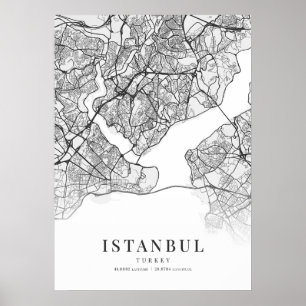 Istanbul City Map Poster