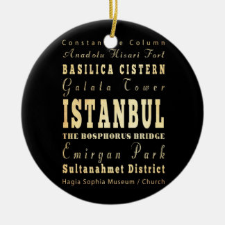 Istanbul City of Turkey Typography Art Ceramic Ornament