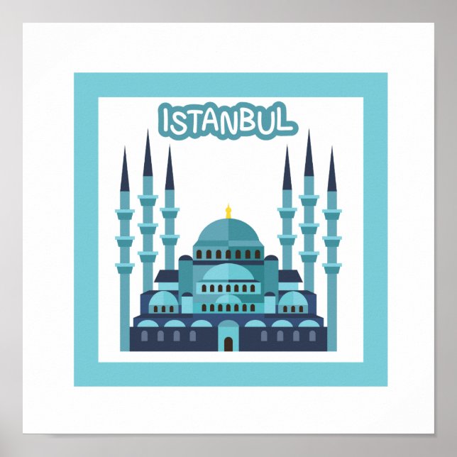 Istanbul Poster in Blue (Front)