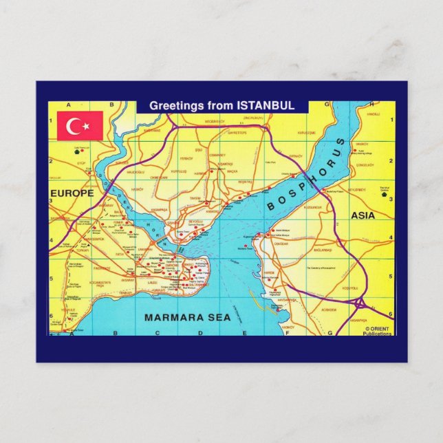 Istanbul Retro Greeting Postcard (Front)