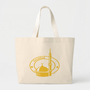 Istanbul Stamp Large Tote Bag