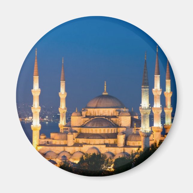 Istanbul - Sultan Ahmed Mosque at night magnet (Front)