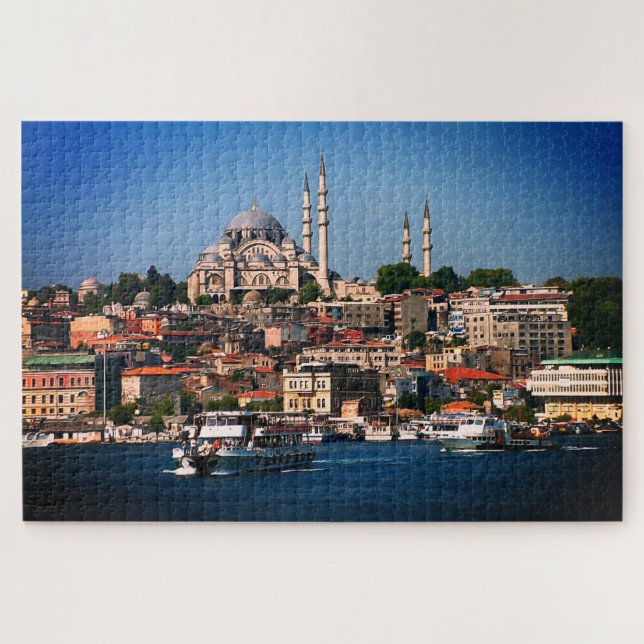 Istanbul, Sultan Ahmed panorama, Turkey /Large Jigsaw Puzzle (Horizontal)