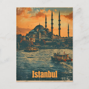 Istanbul Sunset : Carte postale Vintage