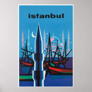 Istanbul travel poster