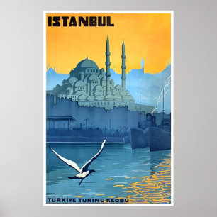 Istanbul Travel Poster Turkey City Print Turkish