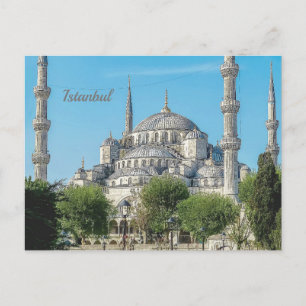 Istanbul Turkey Blue Mosque Night Photography Postcard