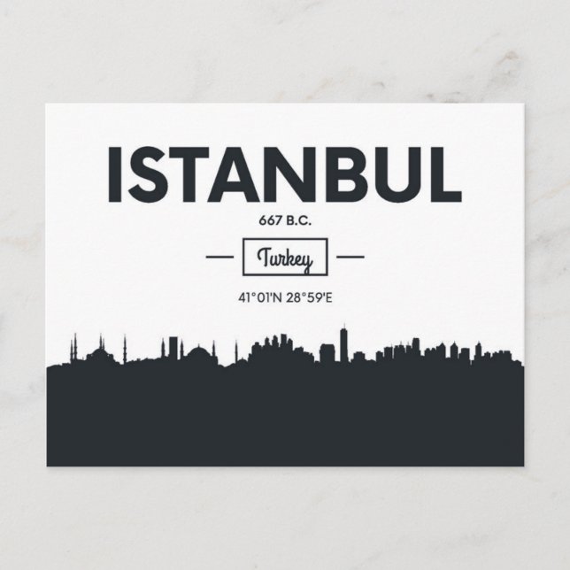 Istanbul, Turkey | City Coordinates Postcard (Front)