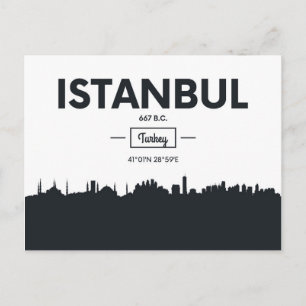 Istanbul, Turkey   City Coordinates Postcard