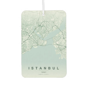 Istanbul Turkey City Map Minimal Design Air Freshener