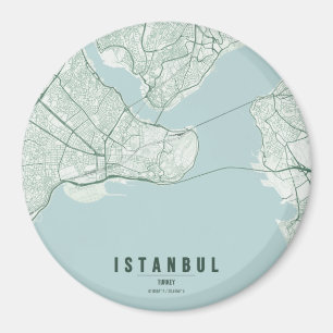 Istanbul Turkey City Map Minimal Design Magnet