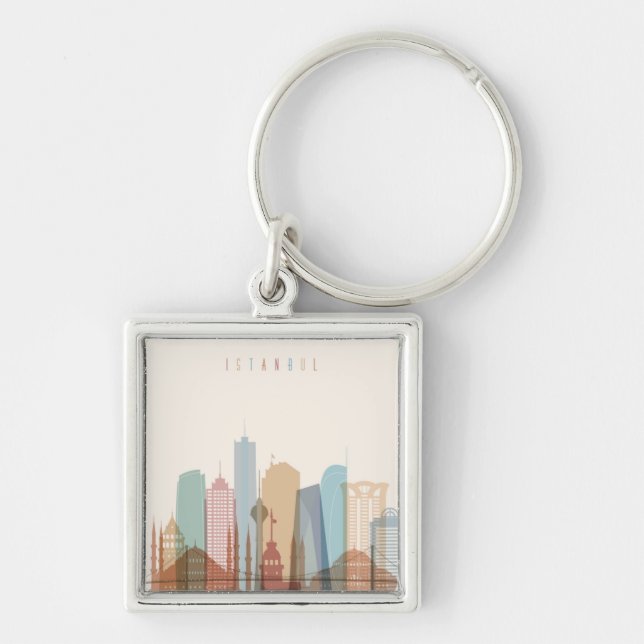 Istanbul, Turkey | City Skyline Keychain (Front)