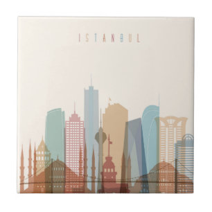 Istanbul, Turkey   City Skyline Tile