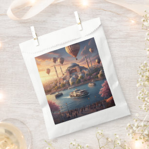 Istanbul Turkey Hot Air Balloons Blue Mosque Favour Bag