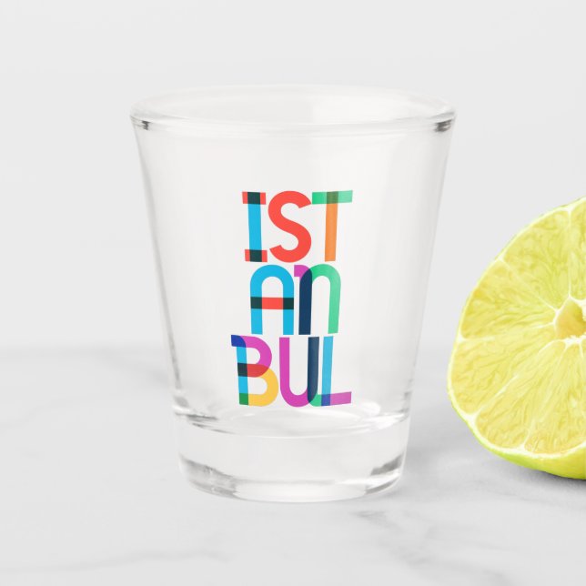 Istanbul Turkey Pop Art Letters Shot Glass (Front)