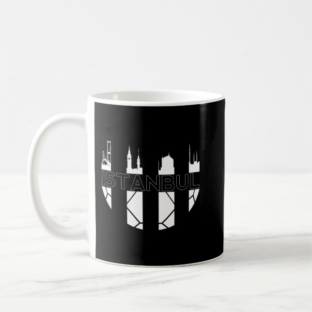 Istanbul Turkey skyline Besiktas football fan Pull Coffee Mug (Left)
