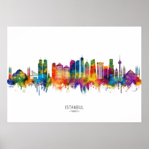 Istanbul Turkey Skyline Poster