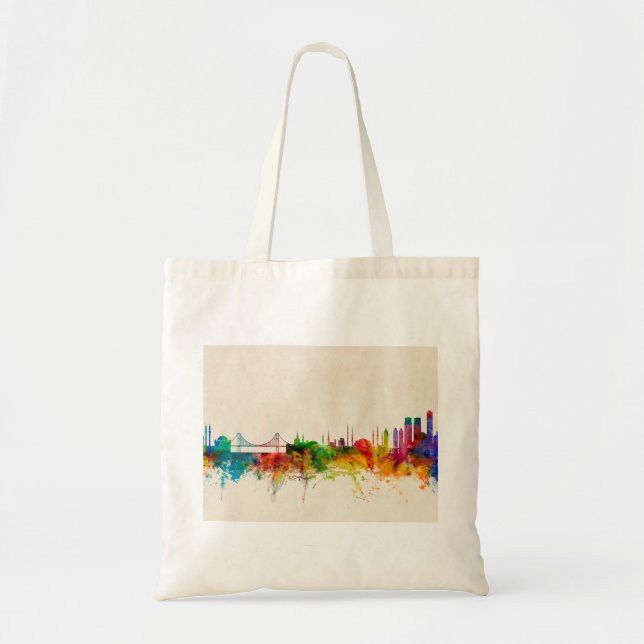 Istanbul Turkey Skyline Tote Bag (Front)