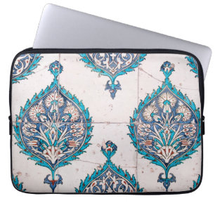 istanbul turkey tile floral mosaic texture laptop sleeve