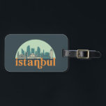 Istanbul Turkey Vintage City Skyline Cityscape Art Luggage Tag<br><div class="desc">Vintage and retro city design with beautiful skyline, tourist attraction and cityscape art. Cool skyscraper and building silhouette illustration merchandise for tourist and traveller. Perfect as souvenir to bring back home when travelling. Save the memory of your travel and vacation with family and friends. Background colour can be customized to...</div>