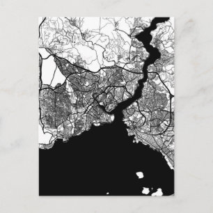 Istanbul Türkiye Map Postcard