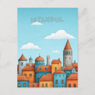 Istanbul Turkiye Travel Postcard