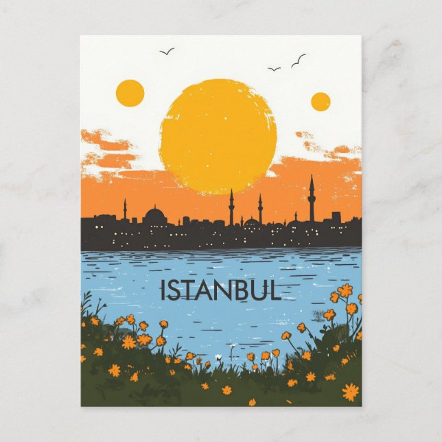 Istanbul Turkiye Travel Postcard (Front)