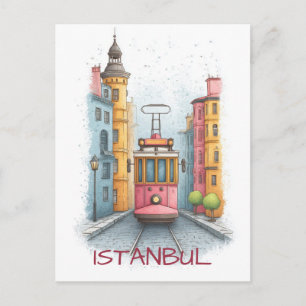 Istanbul Turkiye Travel Postcard