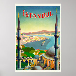 Istanbul Turquie Poster vintage 1939