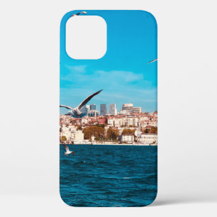 Istanbul view with seagulls on a warm sunny day, B iPhone 12 Case