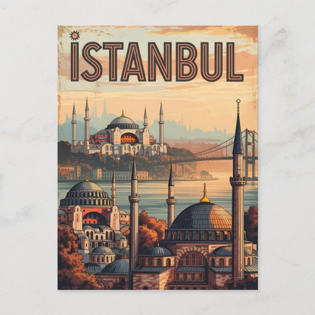 Istanbul vintage postcard (Front)