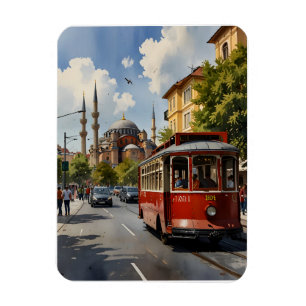 Istanbul watercolor art magnet