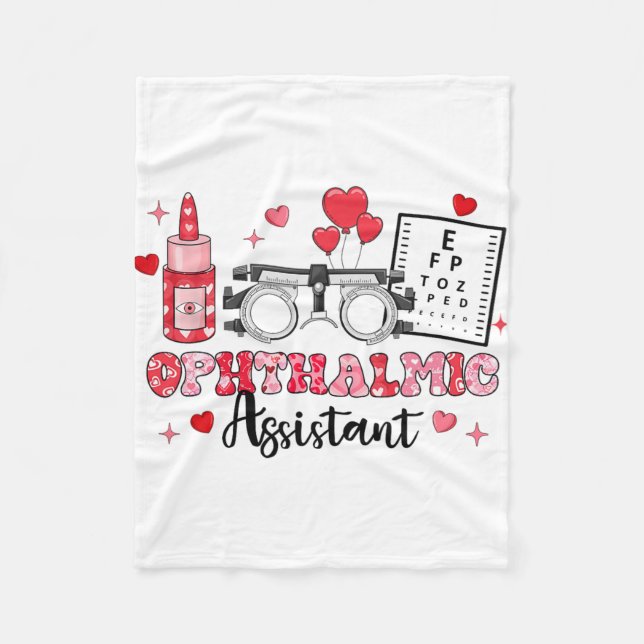Istant Eye Test Gles Hearts Valentine's Day 1  Fleece Blanket (Front)