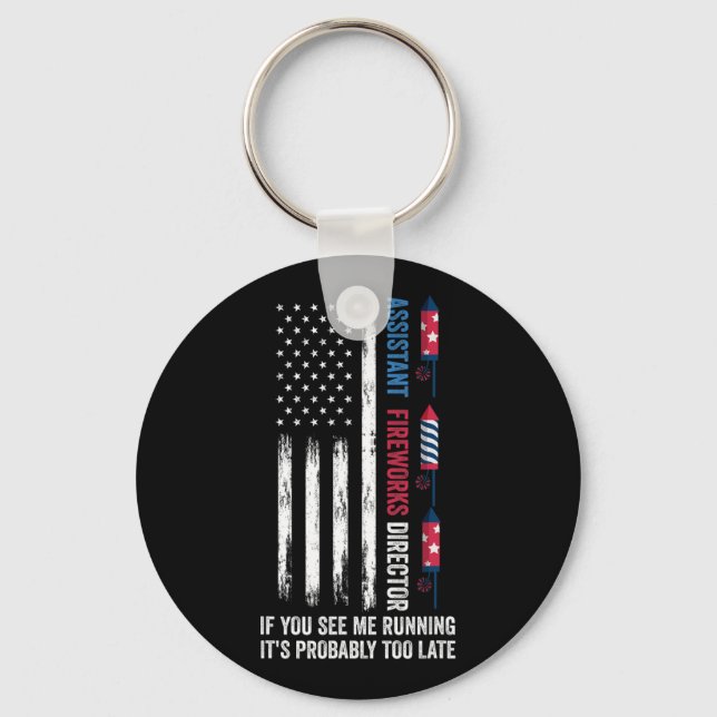Istant Fireworks Director 4th Of July  Keychain (Front)