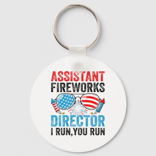 Istant Fireworks Director Funny 4th Of July Men Wo Keychain (Front)