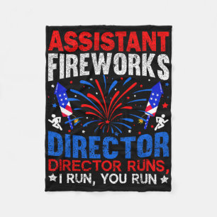Istant Fireworks Director Independence Day 4th Of  Fleece Blanket