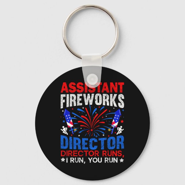 Istant Fireworks Director Independence Day 4th Of  Keychain (Front)