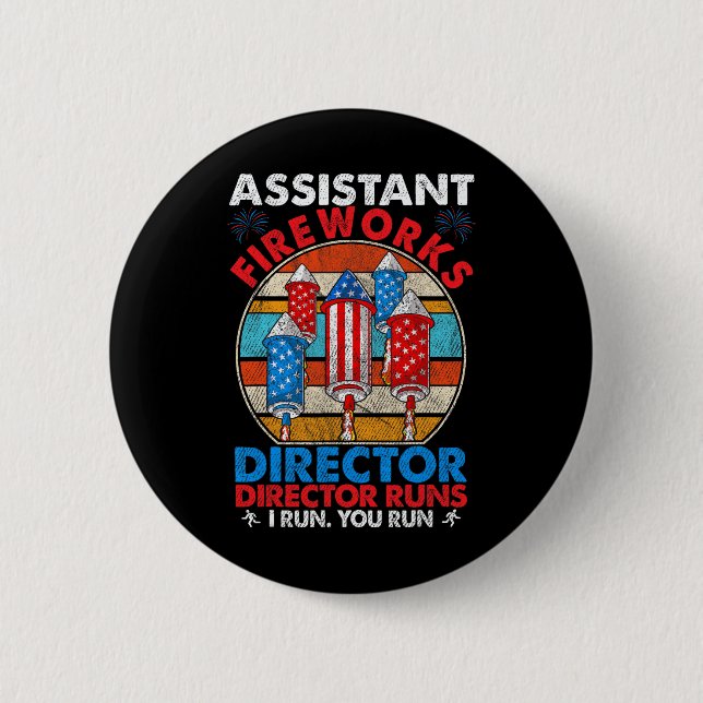 Istant Fireworks Director Usa Independence Day Jul 2 Inch Round Button (Front)